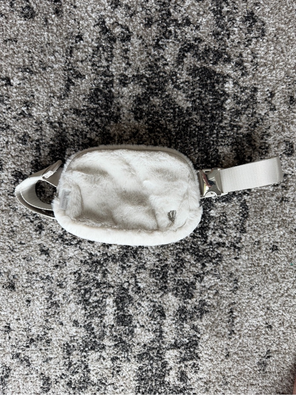 lululemon athletica Faux-Fur Cream Crossbody Belt Bag